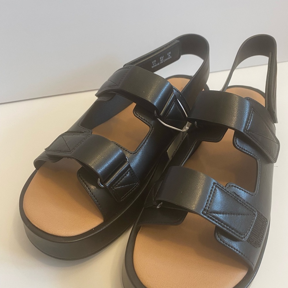 Black Size 11 sandal‎ adjustable straps NIB